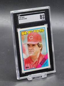 lot 167 image: 1988 Topps Pete Rose Baseball Card #475 SGC 8