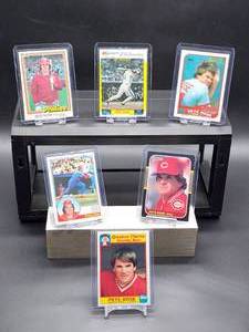 lot 63 image: (6) Assorted Vintage Pete Rose Baseball Cards
