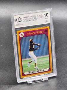 1990-91 Arizona State Collegiate Collection Barry Bonds Baseball Card #7 Beckett 10