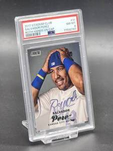 2017 Stadium Club Salvador Perez Baseball Card #31 PSA 8