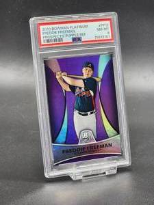 2010 Bowman Platinum Freddie Freeman Prospects-Purple Refractor Baseball Card #PP13 PSA 8