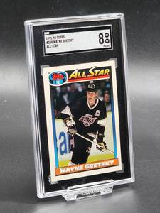 1991-92 Topps Wayne Gretzky All-Star Hockey Card #258 SGC 8