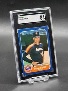 1986 Fleer Nolan Ryan Baseball Card #310 SGC 8