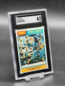 1976 Topps Hank Aaron Baseball Card #1 SGC 6