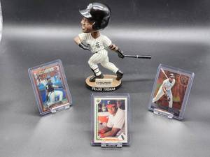 Chicago White Soxs HOF Great Frank Thomas Bobblehead with (3) Assorted Baseball Cards