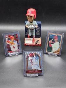 St. Louis Cardinals HOF Great Albert Pujols Bobblehead with (3) Assorted Baseball Cards