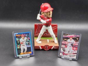 Mike Trout Bobblehead with (2) Assorted Baseball Cards