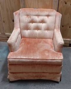 lot 10 image: Mid Century Modern Velvet armchair