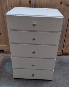 lot 13 image: 5 drawer white crafts or work cabinet