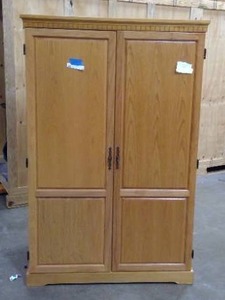 lot 23 image: Solid wood All in one Office cabinetdesk