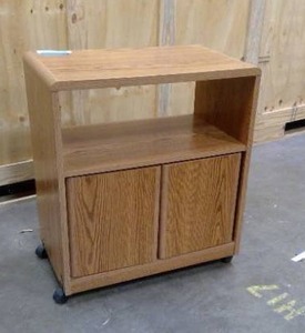 lot 34 image: Rolling Wood Microwave Cart