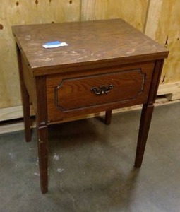 lot 40 image: Vintage sewing machine cabinet
