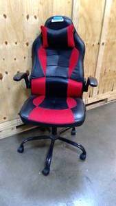 lot 47 image: Black and Red PU Leather Ergonomic Gaming Chair