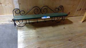 lot 90 image: Vintage Ornate Decorative wall shelf with hooks 30.5