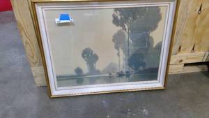 lot 105 image: Alexandre Louis Jacob Framed Print Tranquil Morn Framed and Matted with UV glass 34 26