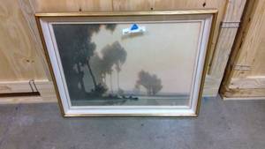 lot 108 image: Alexandre Louis Jacob Framed Print La Siene Placid Framed and Matted with UV glass 34 26