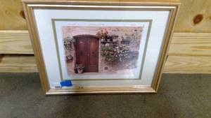 lot 115 image: Framed and matted print of Mediterranean Old Town Doorway 15x12