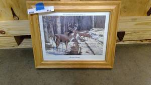 lot 114 image: Morning Passage Deer Print 16x13