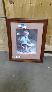 lot 117 image: Vintage lithograph print framed and matted 19x23