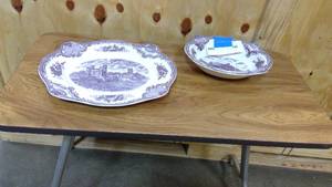 Johnson Brothers Old Britain China castles collection serving bowl and platter 2pc