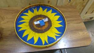 lot 128 image: Vintage handpainted wood decorative serving tray