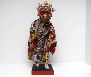 lot 107 image: Quality Large Vintage Tibetan Losel Costume Doll #3 - Masked Dancer