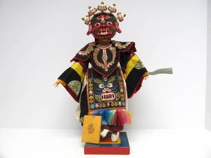 lot 106 image: Quality Large Vintage Tibetan Losel Costume Doll #2 - Masked Dancer