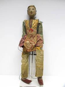lot 111 image: Large Old Vintage Thai or Burmese Wooden Marionette