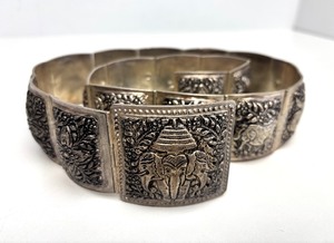 lot 116 image: Excellent Vintage Thai or India Genuine Silver Belt #2
