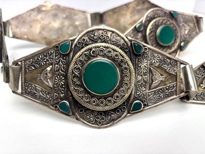 lot 117 image: Outstanding Old Vintage Genuine Berber Silver Belt
