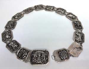 lot 115 image: Excellent Vintage Thai or India Genuine Silver Belt #1