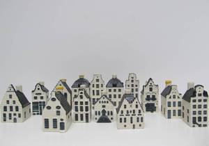 lot 19 image: Large Group of Blue Delfts KLM StonewarePottery Buildings&nbsp