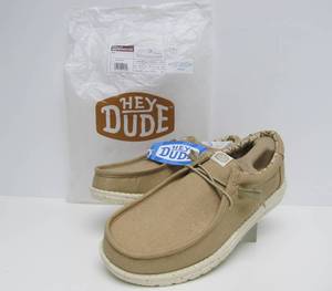 lot 23 image: Brand new Pair of HEY DUDE Slip-On Mens Shoes - Size 10 - Tan