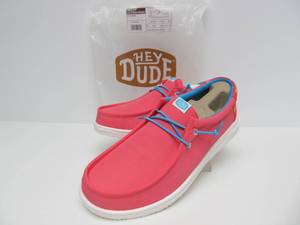 lot 24 image: Brand new Pair of HEY DUDE Slip-On Mens Shoes - Size 10 - Pink
