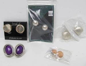 lot 137 image: Group of New Unworn Sterling Silver Earring Sets  Jewelry #19