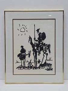 lot 41 image: Excellent Vintage Framed PICASSO Print - Don Quixote