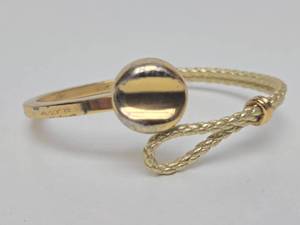 lot 57 image: Vintage Signed VERMEIL Sterling Silver &amp Leather Bracelet