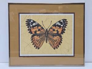 lot 222 image: Very Nice Original Batik Butterfly Painting by MN Artist Carolyn Ter Eick