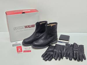lot 319 image: Nice Lot of Quality Leather Sport Walks Boots - Made in Canada - Leather Gloves &amp Leather Wallet