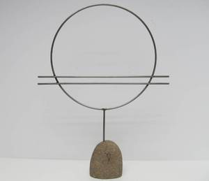 lot 264 image: Excellent WEST ELM Stone &amp Metal Wire Sculpture&nbsp