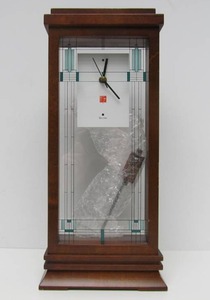 lot 268 image: Working FRANK LLOYD WRIGHT Tall Mantel Clock&nbsp