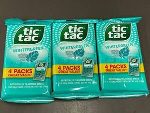 lot 117 image: Trol - Tic Tac Wintergreen Mints - 3 Bags of 4 Packs Each (Lot of 3) - Artificially Flavored