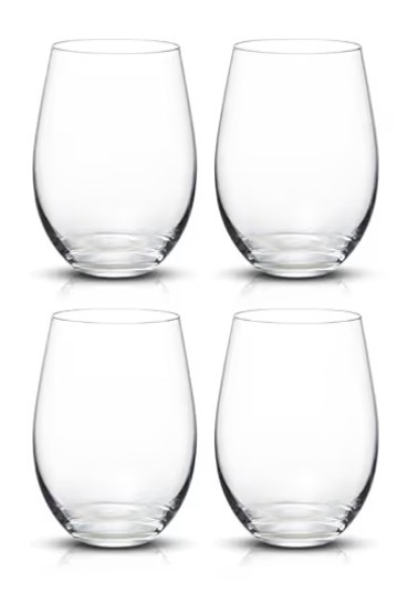 lot 79F image: Elixir Glassware Stemless Wine Glasses Set of 4 - Brand New