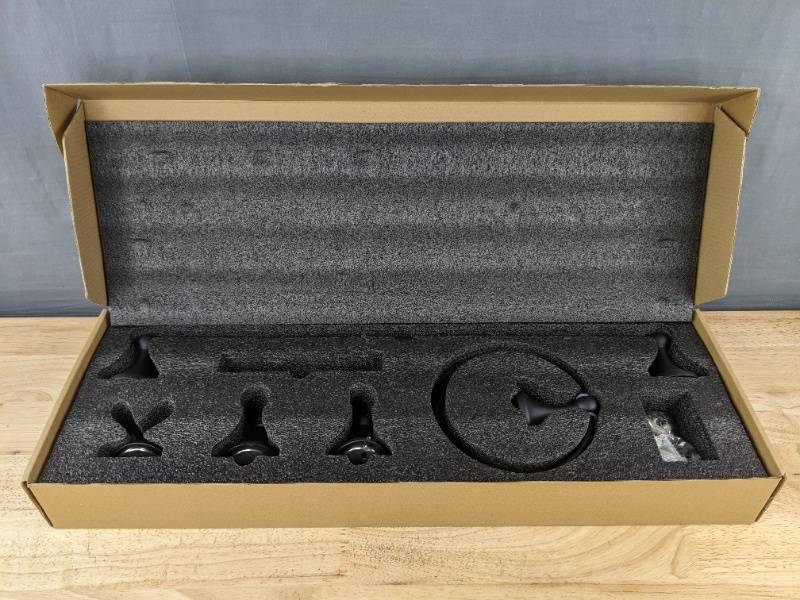 lot 145D image: Bathroom Hardware Set, Black - Brand New