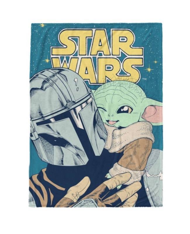 lot 53D image: Disney Star Wars Mandalorian Plush Throw 46in x 60in - Brand New