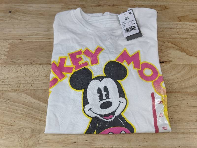 lot 104D image: Disney Mickey Mouse T-Shirt Womens Size XXS White - Brand New