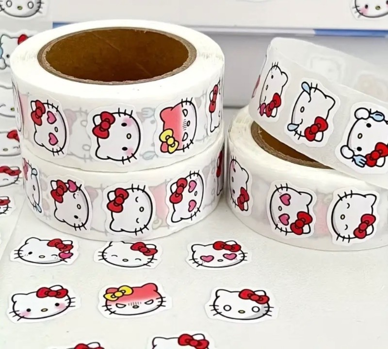 lot 41A image: Sanrio Hello Kitty Roll of 500 Stickers - Brand New