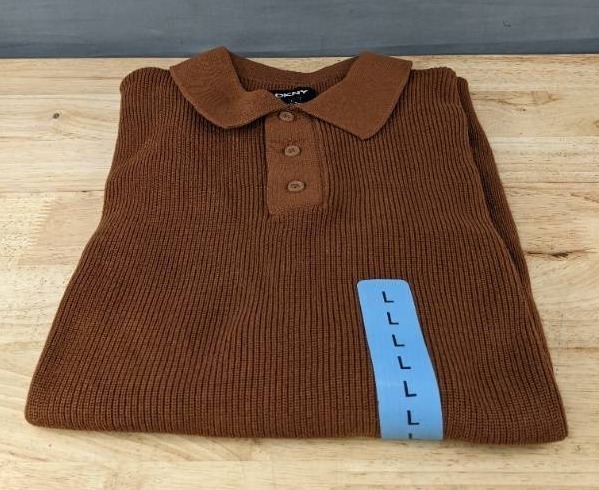 lot 92M image: DKNY Sweater Pullover Brown, Large $89.50 Retail - Brand New