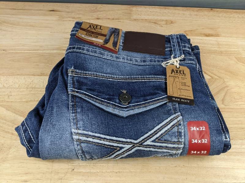 lot 75W image: AXEL Slim Boot Mens Jeans Stretch - 34x32 - Brand New