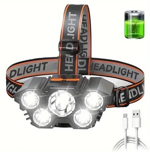 lot 33F image: Powerful 5 LED Headlight Rechargeable Lantern - Brand New